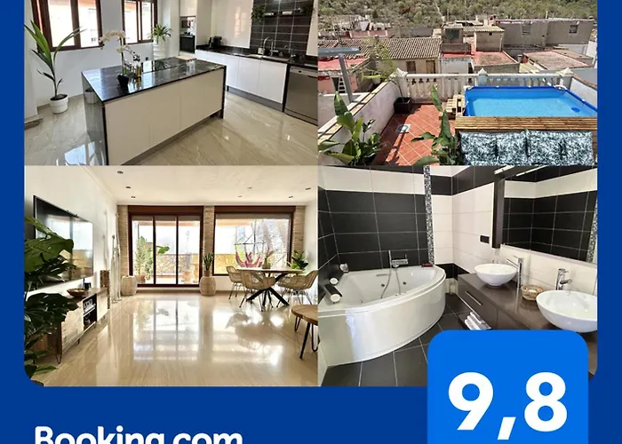 Casa Con Jacuzzi Y Piscina Con Vistas Al Castillo